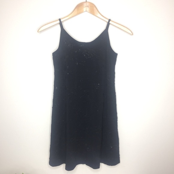 Nicole MillerBeaded Black Tank Dress; Size 12